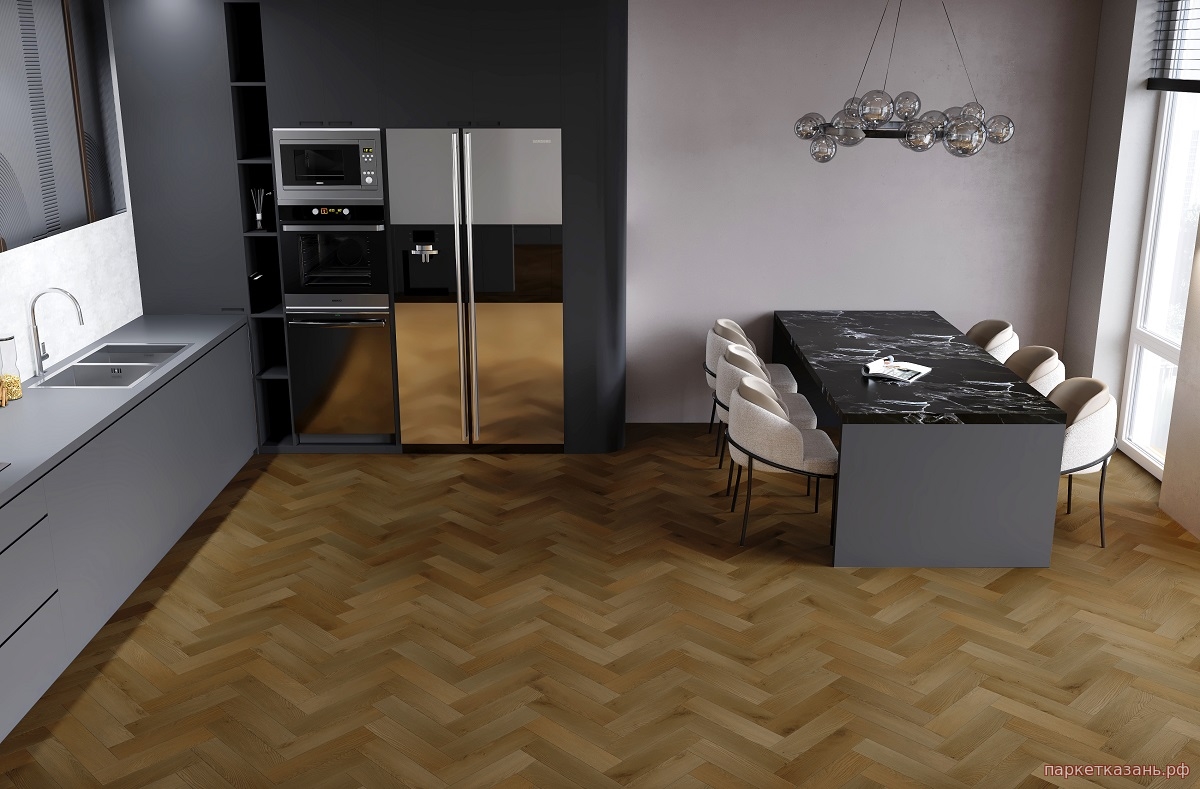 Кварцевый ламинат SPC Fargo Herringbone Дуб Окленд 44-653-76
