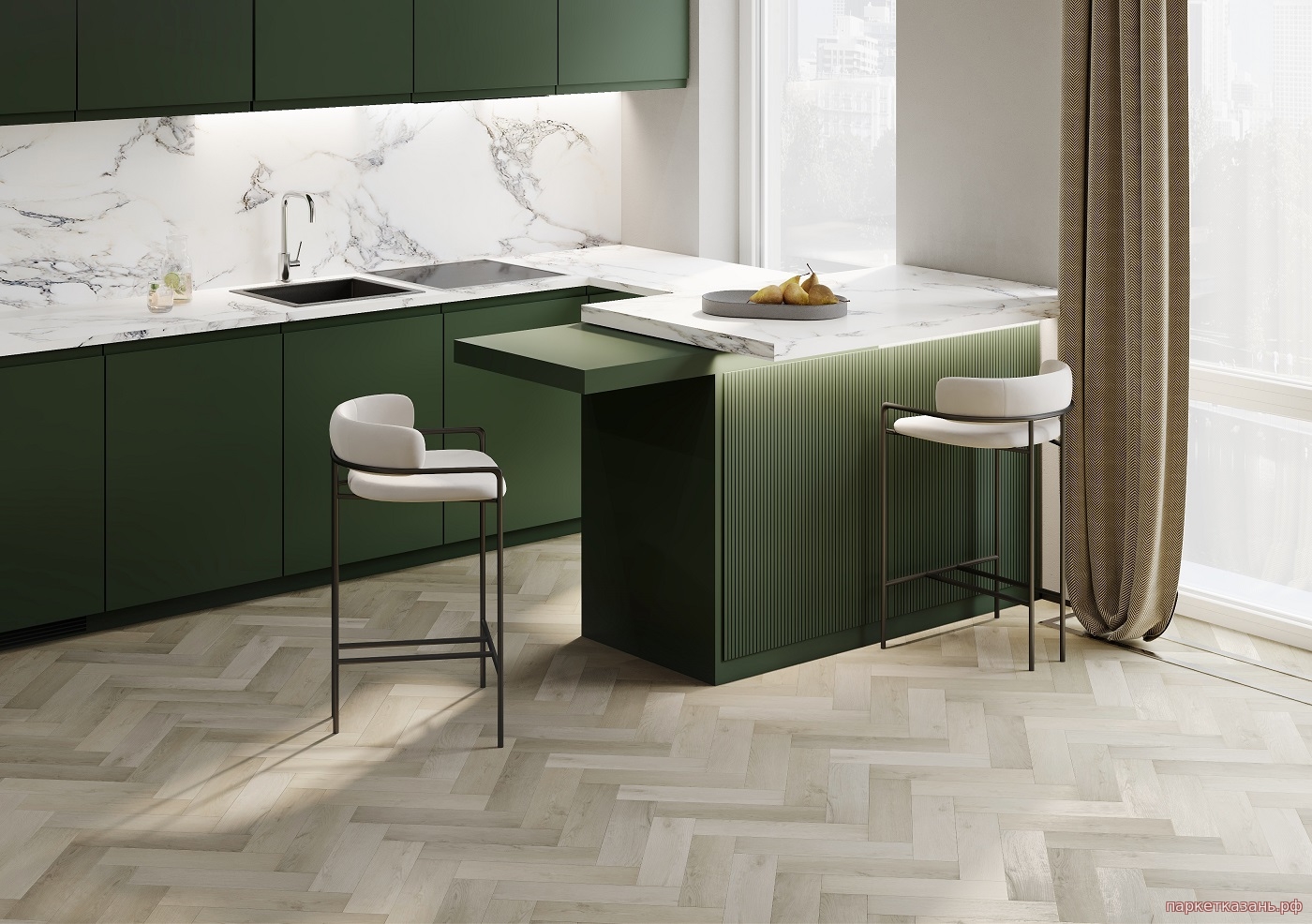 Кварцевый ламинат SPC Fargo Herringbone Дуб Рокфорд 44-10004-1